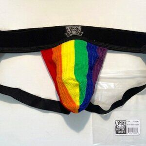 COPY - FORT TROFF Size XL PRIDE MVP Athletic Supporter - Black/PRIDE Colors/Whi…